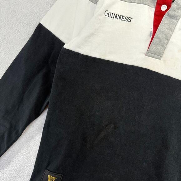 Vintage Guinness Rugby shirt Men's Small Black Toucan Embroidered Beer Y2k 90s - Picture 3 of 11